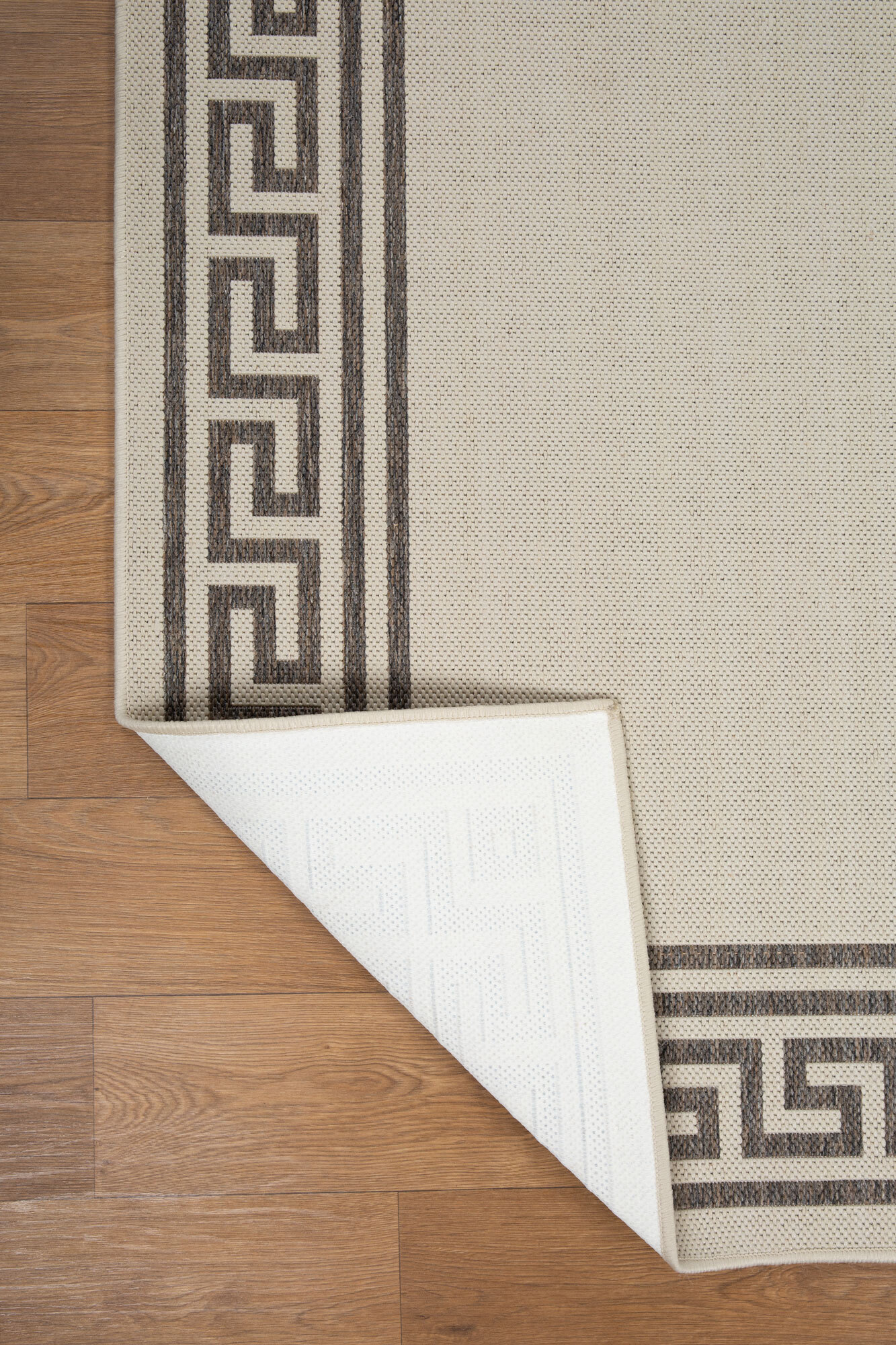 Large View Soleil Ivory Greek Key Border Rug