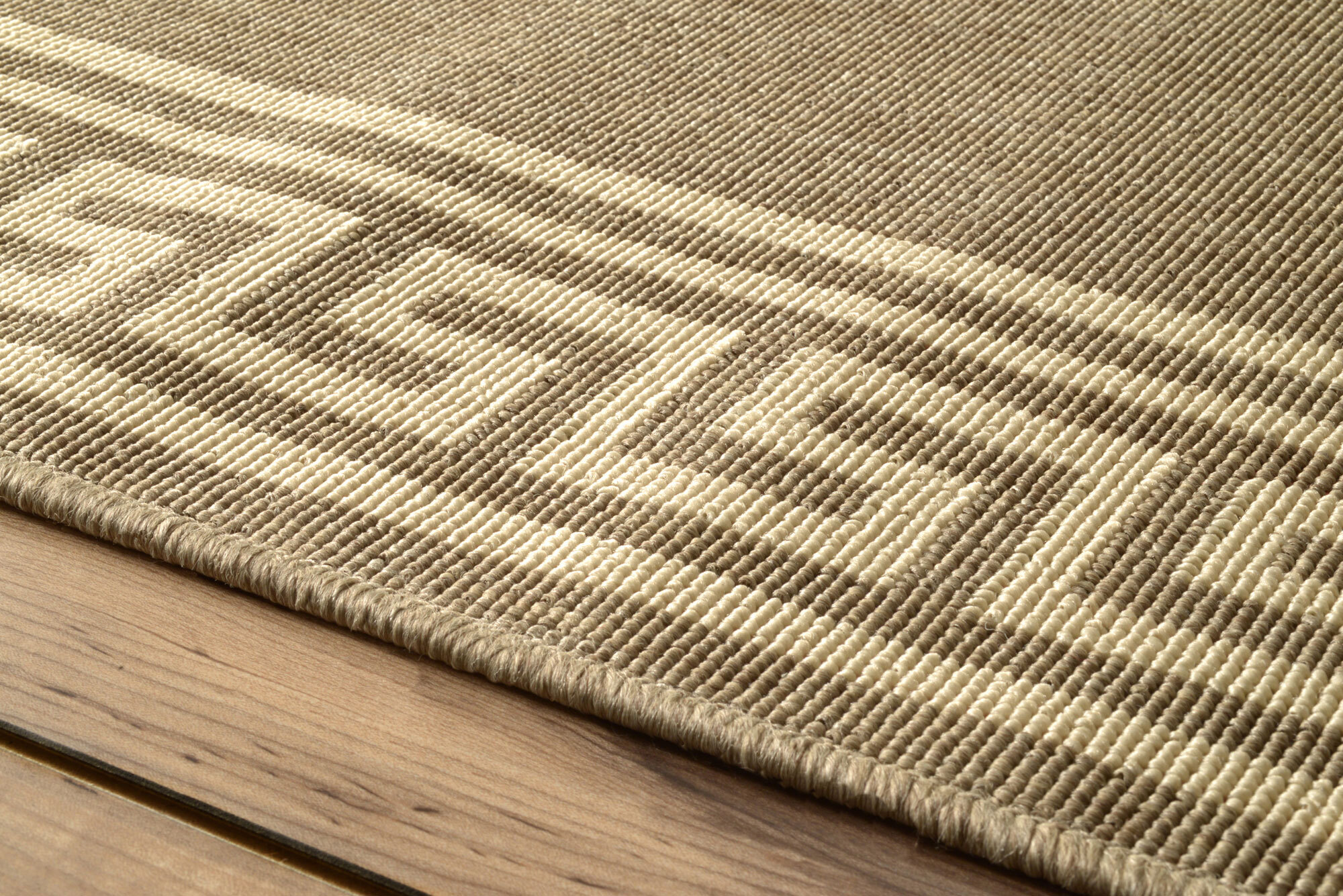 Large View Subi Tan Greek Key Flatweave Rug