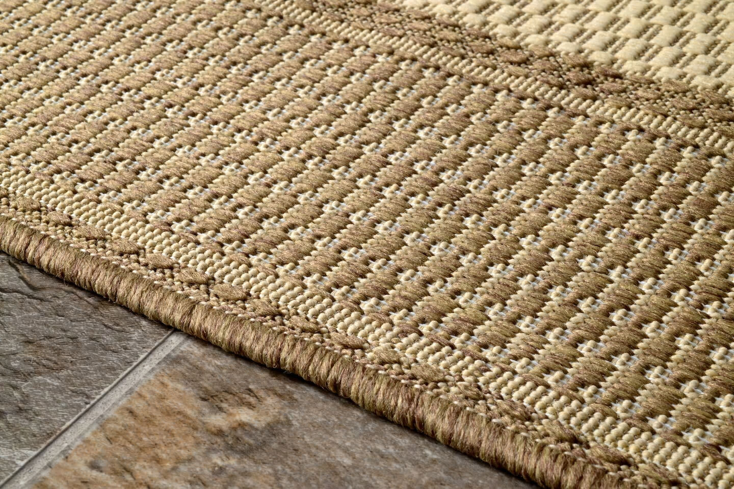 Large View Subi Beige Border Flatweave Rug