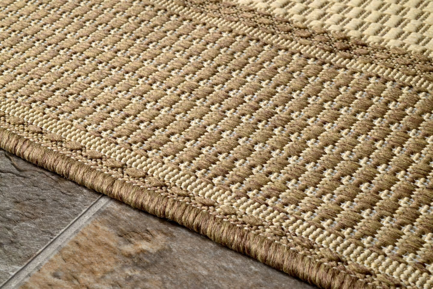 Subi Beige Border Flatweave Rug