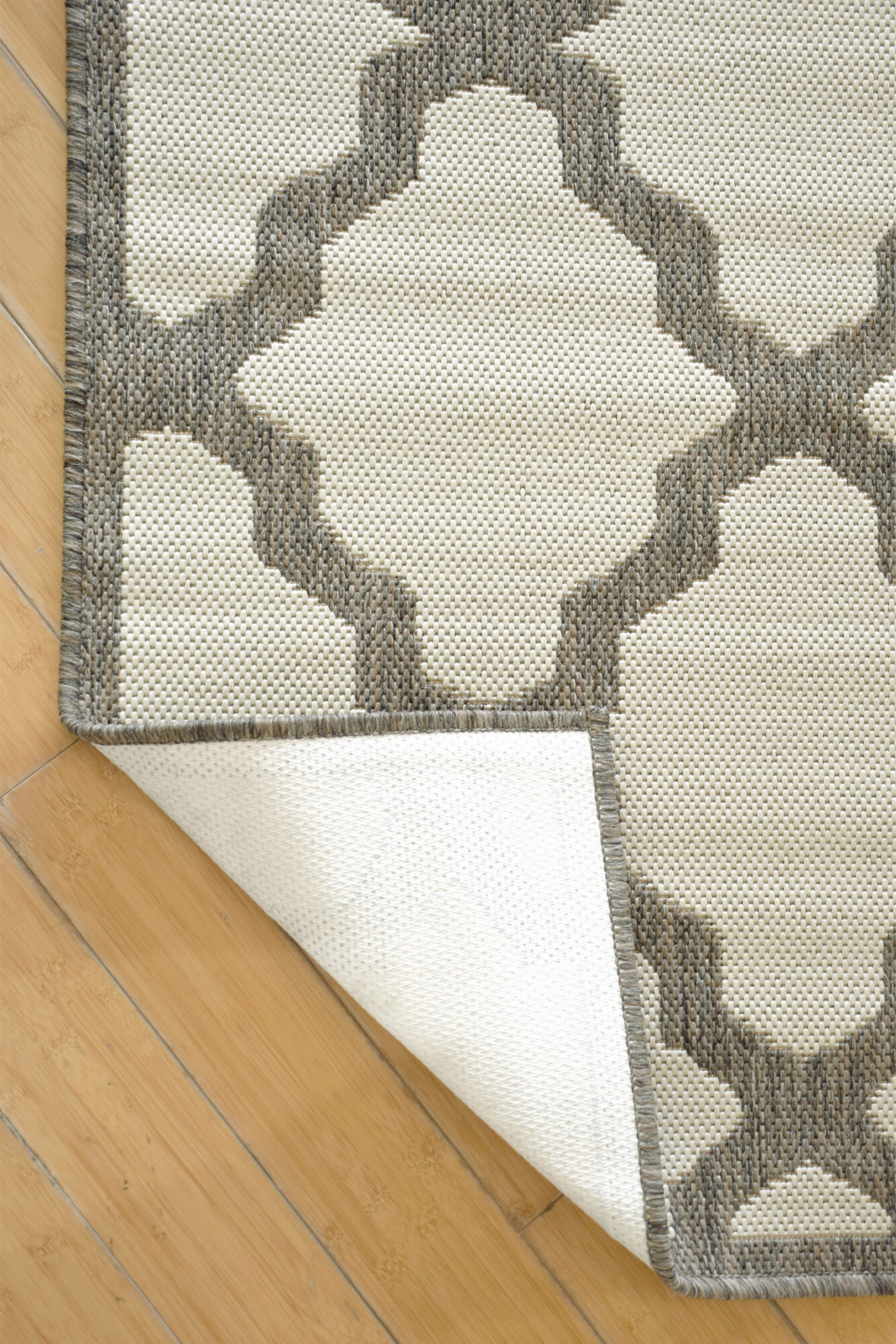 Large View Soleil Ivory Flatweave Trellis Rug