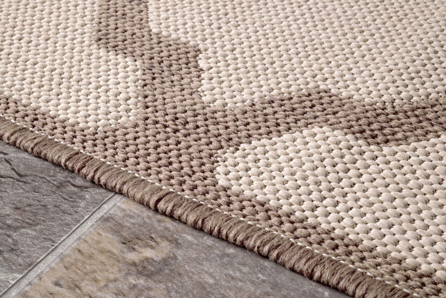 Large View Subi Beige Trellis Flatweave Rug