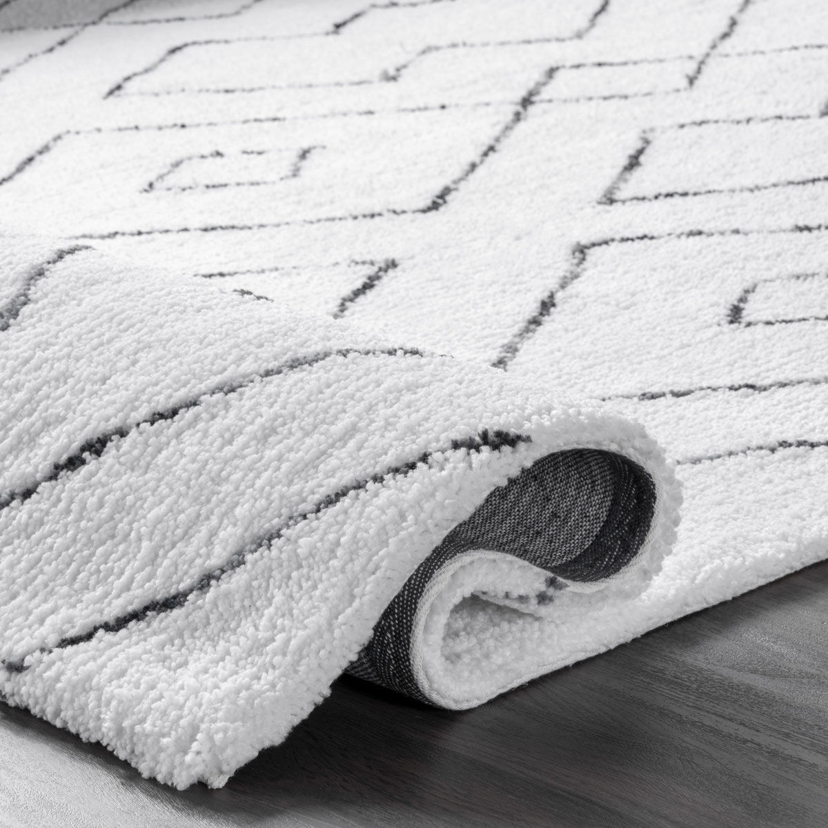 Large View Symphony Moroccan White Shag Rug