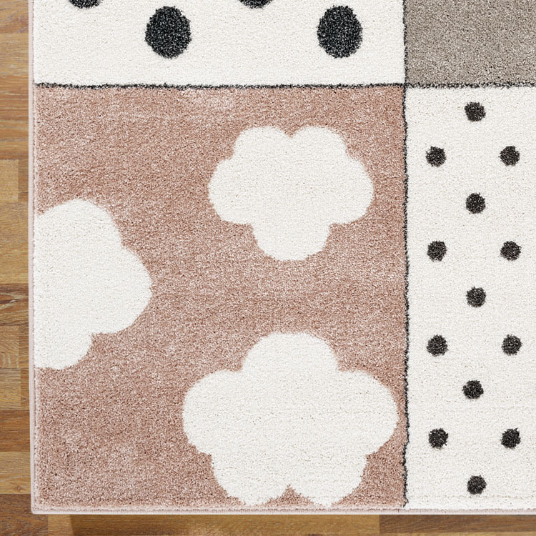 Large View Sunny Square Pattern Kids Rug