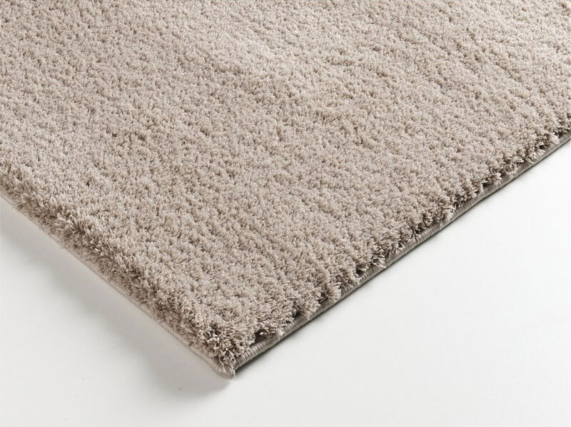 Silky Plain Beige Thick Shaggy Rug