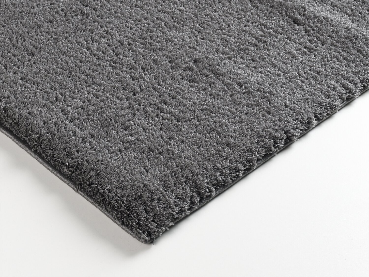 Silky Plain Grey Thick Shaggy Rug