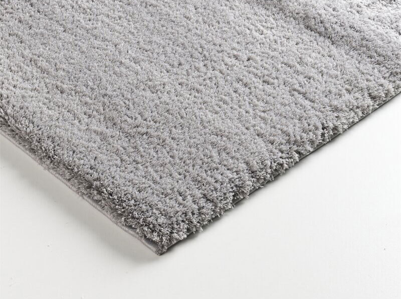 Silky Plain Light Grey Shaggy Rug