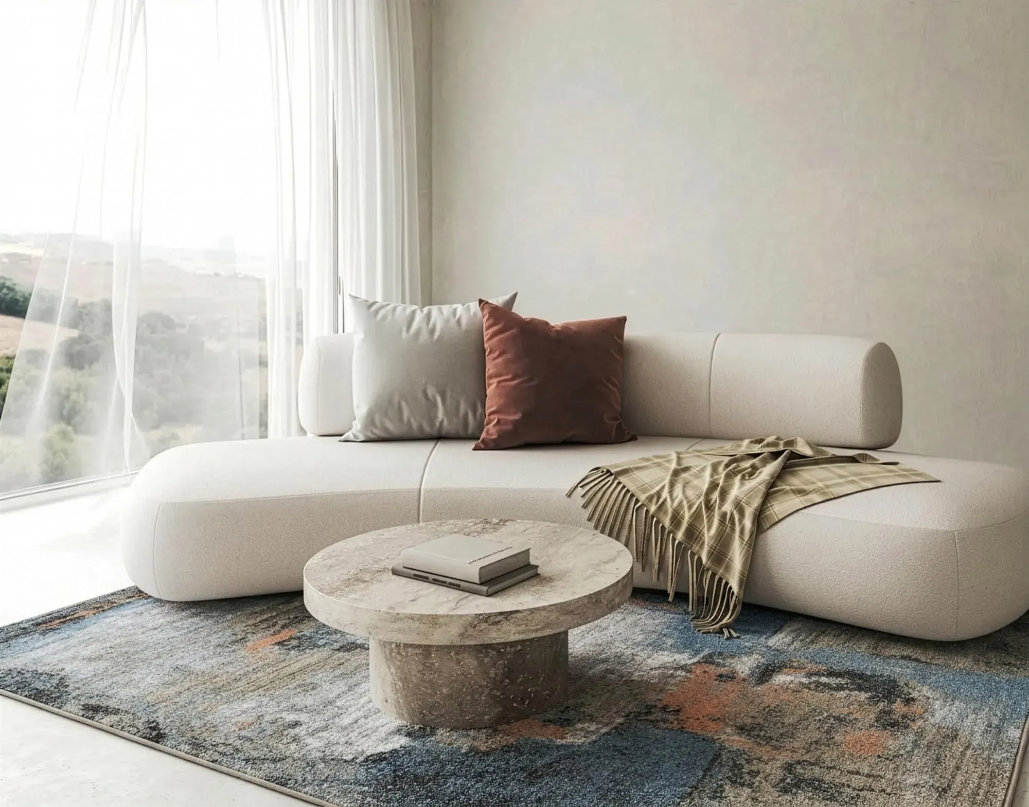 Vivid Modern Abstract Rug