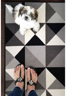 Atlanta Geometric Triangle Grey Rug