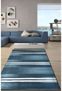 Atlanta Blue Modern Striped Rug