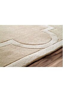 Mia Beige Hand Carved Trellis Rug
