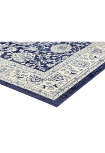 Alfred Blue Traditional Border Rug