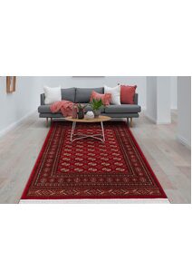 Red Tribal Afghan Medallion Rug