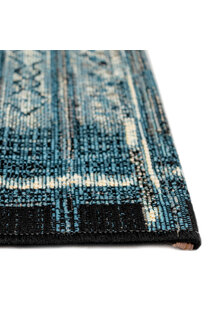 Aperto Blue Tribal Pattern Rug