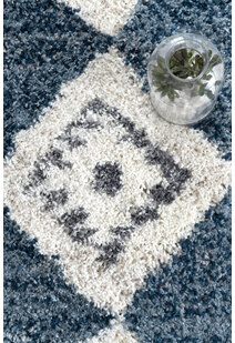 Charles Blue Moroccan Shaggy Rug