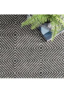 Dhurrie Black Flatweave Wool Rug