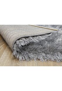 Elisa Plain Grey Thick Shaggy Rug