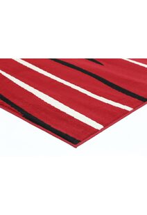 Emma Red Modern Striped Rug