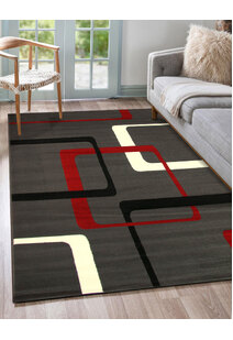 Gil Modern Grey Geometric Rug