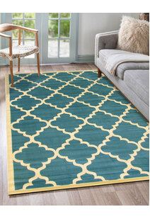 Gil Modern Blue Trellis Rug