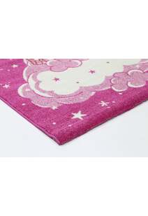 Hello Pink Castle Cloud Kids Rug 