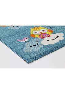 Hello Blue Owl & Balloon Kids Rug 