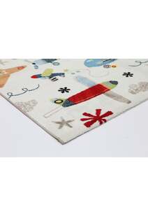 Hello Plane & Jet Cream Kids Rug