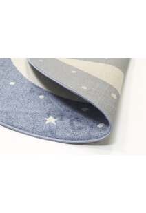 Hello Round Blue Moon Kids Rug