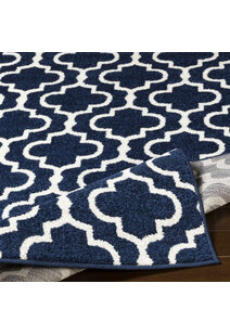 Jack Navy Trellis Pattern Rug