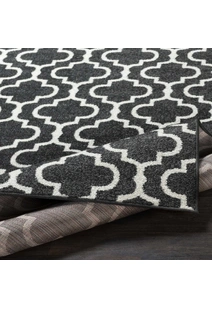 Jack Trellis Pattern Black Rug