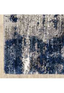 Kupa Blue Abstract Shaggy Rug
