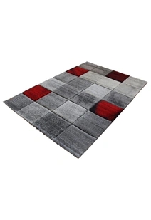 Lucia Red Square Pattern Rug