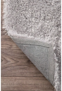 Liam Thick Plain Shaggy Silver Rug