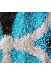 Logan Modern Teal Shaggy Rug