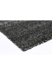 Lusso Thick Plain Black Shaggy Rug