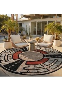 Mystique Geometric Round Rug