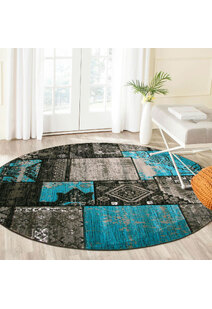 Paris Turquoise Patchwork Rug