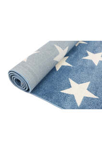 Petite Blue Modern Star Kids Rug