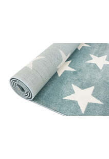 Petite Aqua Modern Star Kids Rug