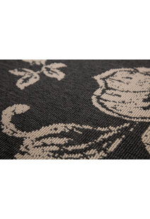 Pablo Black Floral Flatweave Rug