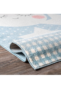 Poppy Moon & Stars Blue Kids Rug