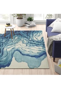 Roma Blue Modern Abstract Rug