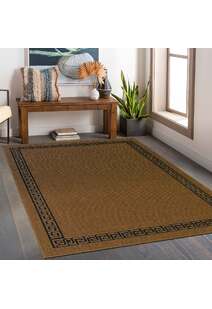 Storm Greek Key Border Rug