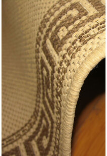 Sama Beige Greek Key Border Rug