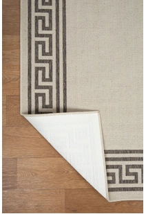 Soleil Ivory Greek Key Border Rug