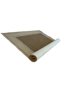 Soleil Tan Border Flatweave Rug