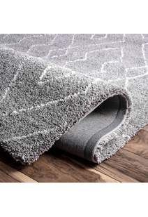 Symphony Moroccan Grey Shag Rug