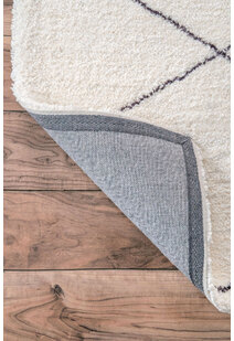 Symphony Beige Trellis Shag Rug