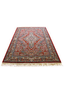 Tapis Red Traditional Fringed Rug