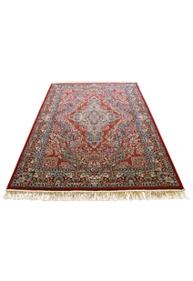 Tapis Red Traditional Fringed Rug